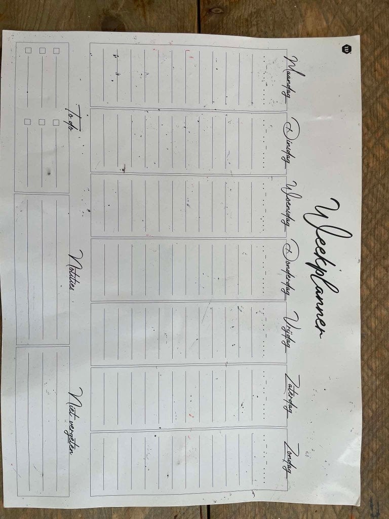 Magnetic weekly planner, Ophalen, Gebruikt