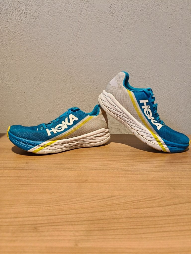 013. HOKA Rocket X (Blauw), Overige merken, Gebruikt, Hardloopschoenen, Verzenden