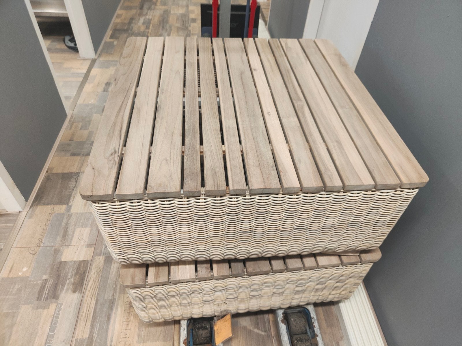 Nieuwe Kingston Loungetafel Teakhout 95x95 cm, Ophalen of Verzenden, Nieuw, Vierkant, Wicker