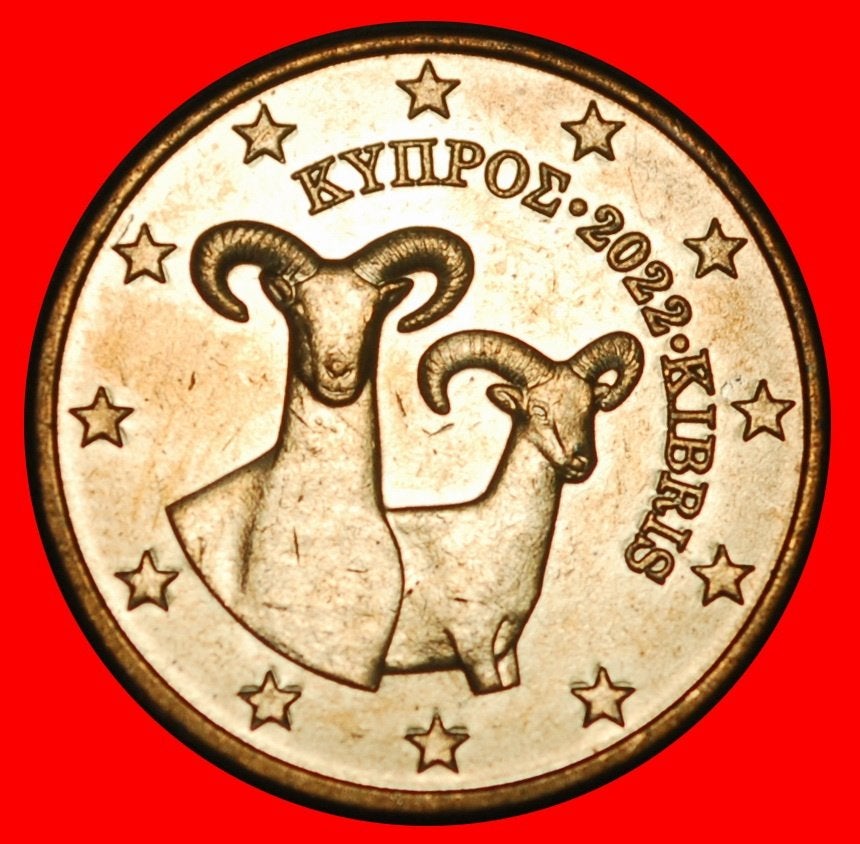 Ⰺ GREECE (2010-2025): CYPRUS 2 EURO CENTS 2022 MOUFLONS! UNC, Postzegels en Munten, Munten | Europa | Euromunten, Ophalen of Verzenden