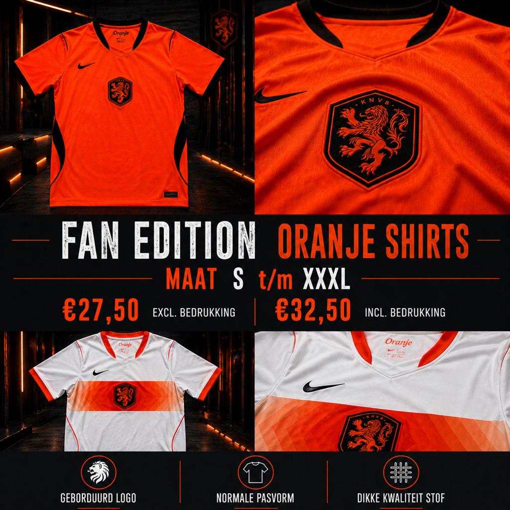 Oranje Shirts – Fan editon Nederlands elftal, Maat L, Verzenden, Nieuw, Shirt