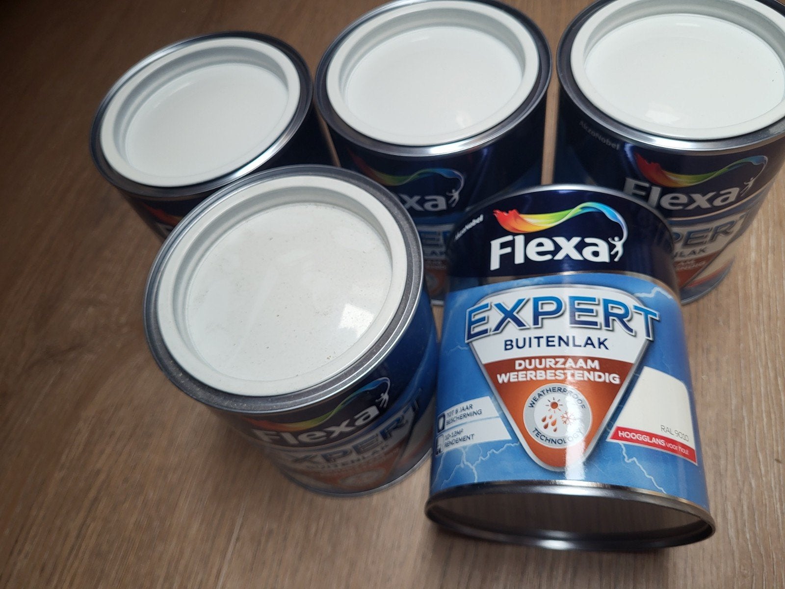 Flexa Expert Buitenlak Hoogglans RAL 9010 - 5 Blikken, Doe-het-zelf en Verbouw, Ophalen, Nieuw, Overige typen