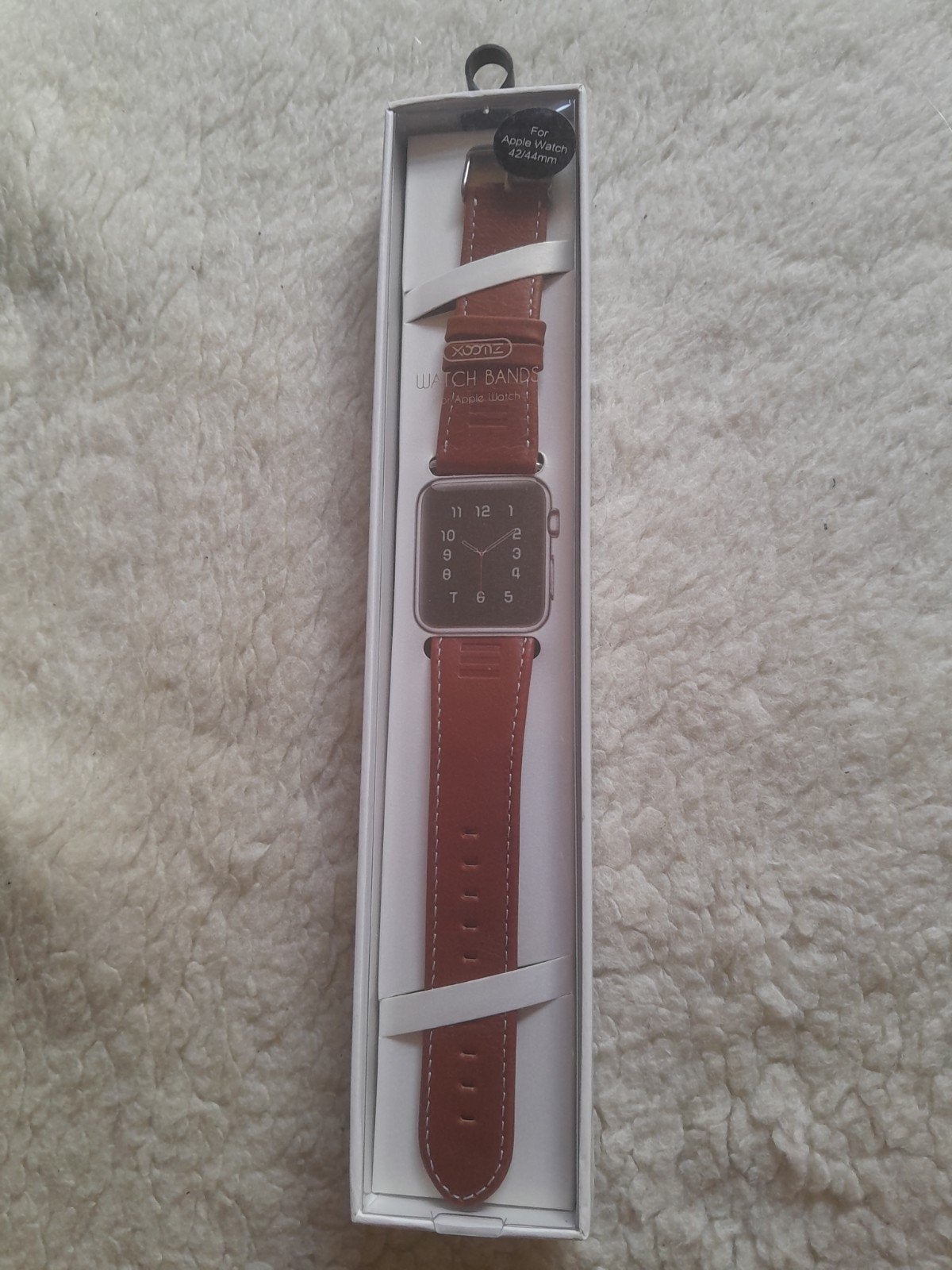 Leren bandje voor Apple Watch 42/44mm - Bruin, Sieraden, Tassen en Uiterlijk, Horloges | Heren, Overige merken, Leer, Staal, Polshorloge