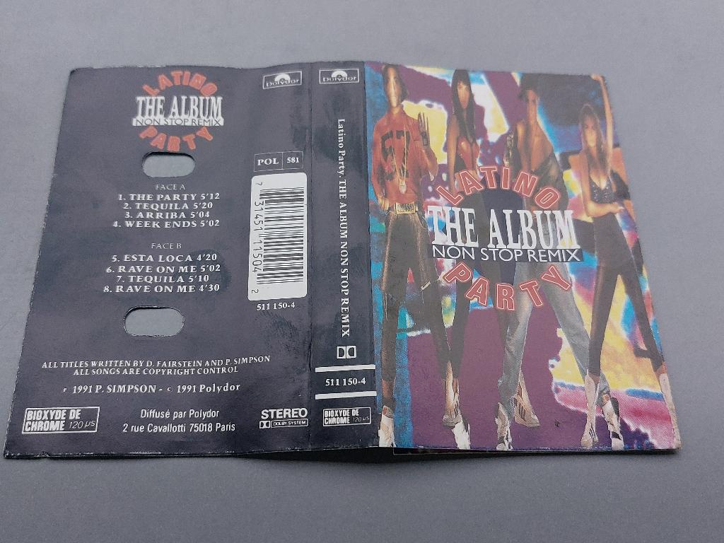 LATINO PARTY - THE ALBUM NON STOP REMIX (MC), Cd's en Dvd's, Cassettebandjes, 1 bandje, Dance, Ophalen of Verzenden, Zo goed als nieuw
