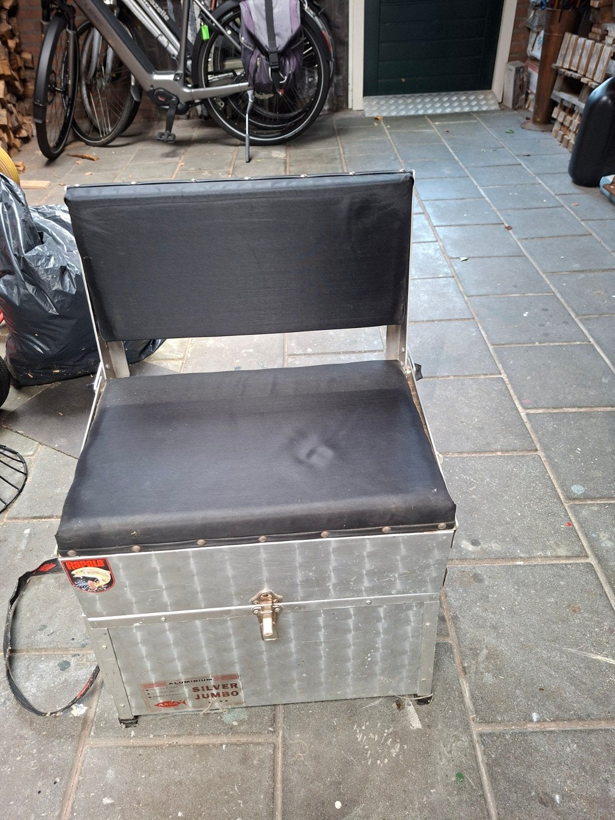 Viskoffer met zitje en accessoires en vlonder, Ophalen, Gebruikt, Koffer of Tas