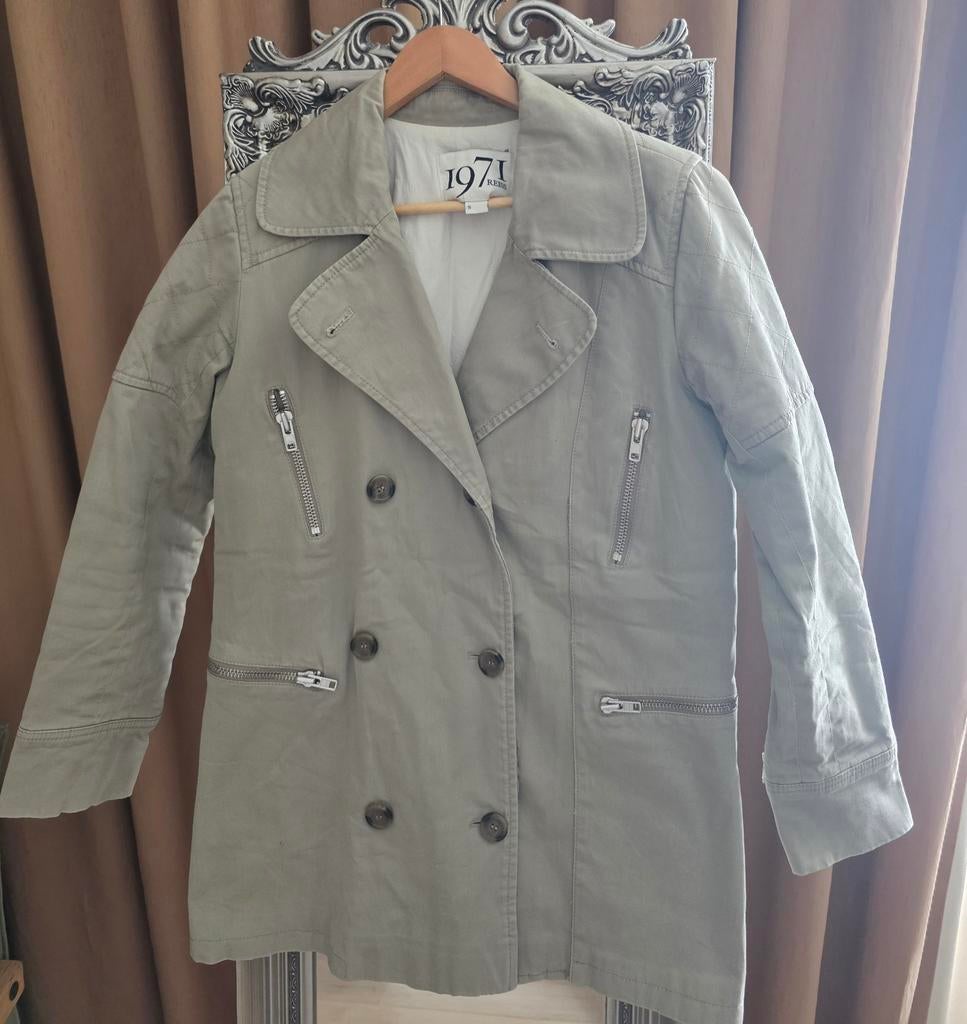 Reiss Trenchcoat Maat 36 Licht Kaki Groen, Ophalen, Reiss, Maat 36 (S), Gedragen