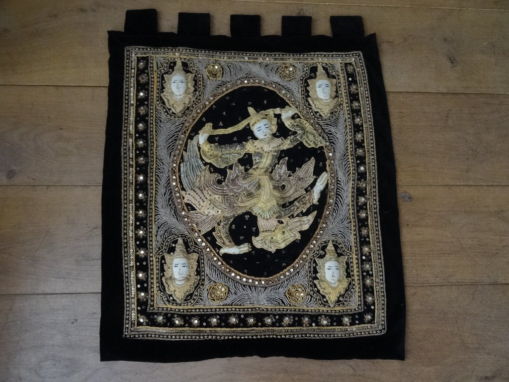 Oud wandkleed Indonesie kalaga, Ophalen, 68 cm, Wanddecoratie, Textiel