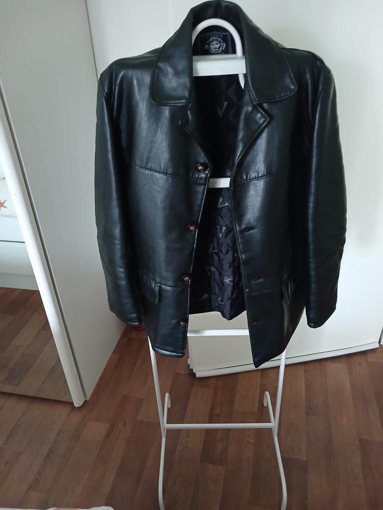 Leren heren jas zwart.jas is gevoerd., Kleding | Heren, Jassen | Winter, Ophalen of Verzenden, Zo goed als nieuw, Zwart