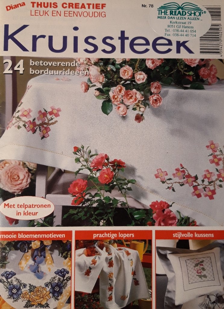 Diana Kruissteek nummer 78 - 24 betoverende borduurideeën, Hobby en Vrije tijd, Gebruikt, Onbekend, Onbekend, Natuur en Bloemen