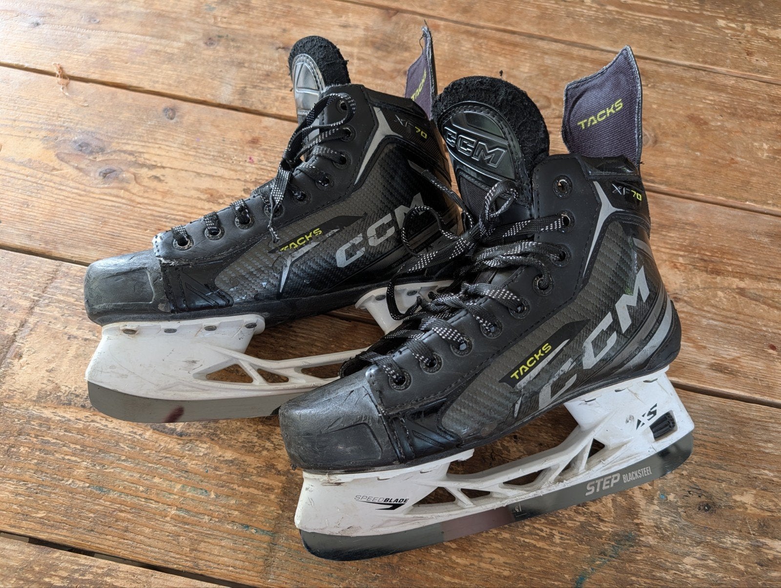 CCM Tacks ijshockeyschaats maat 5/38,5 (blacksteel ijzers), Ophalen of Verzenden, Gebruikt, Schaatsen