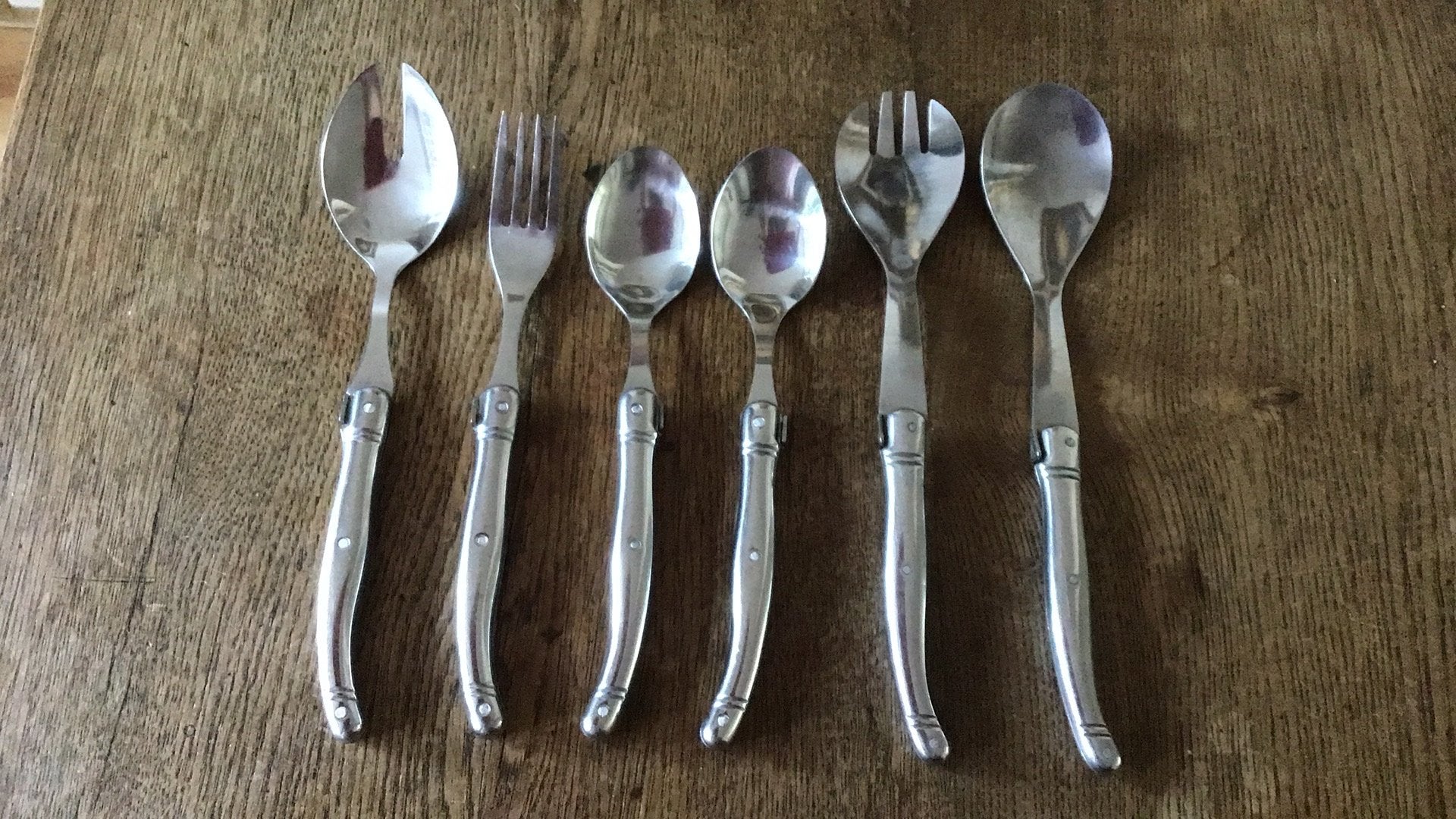 Laquiole bestek 4x Zilverkleur, Ophalen of Verzenden, Rvs of Chroom