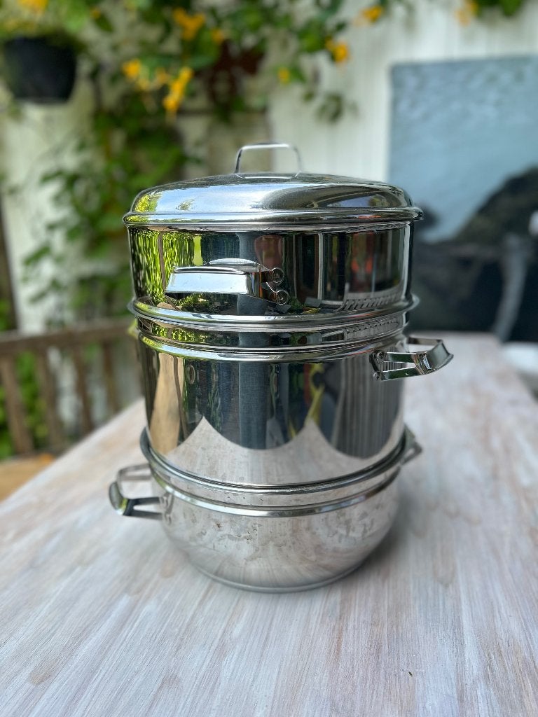 Mooie Sappan / Stoomextractor Hackman, Huis en Inrichting, Ophalen, Zo goed als nieuw, Rvs, Kookpan of Snelkookpan