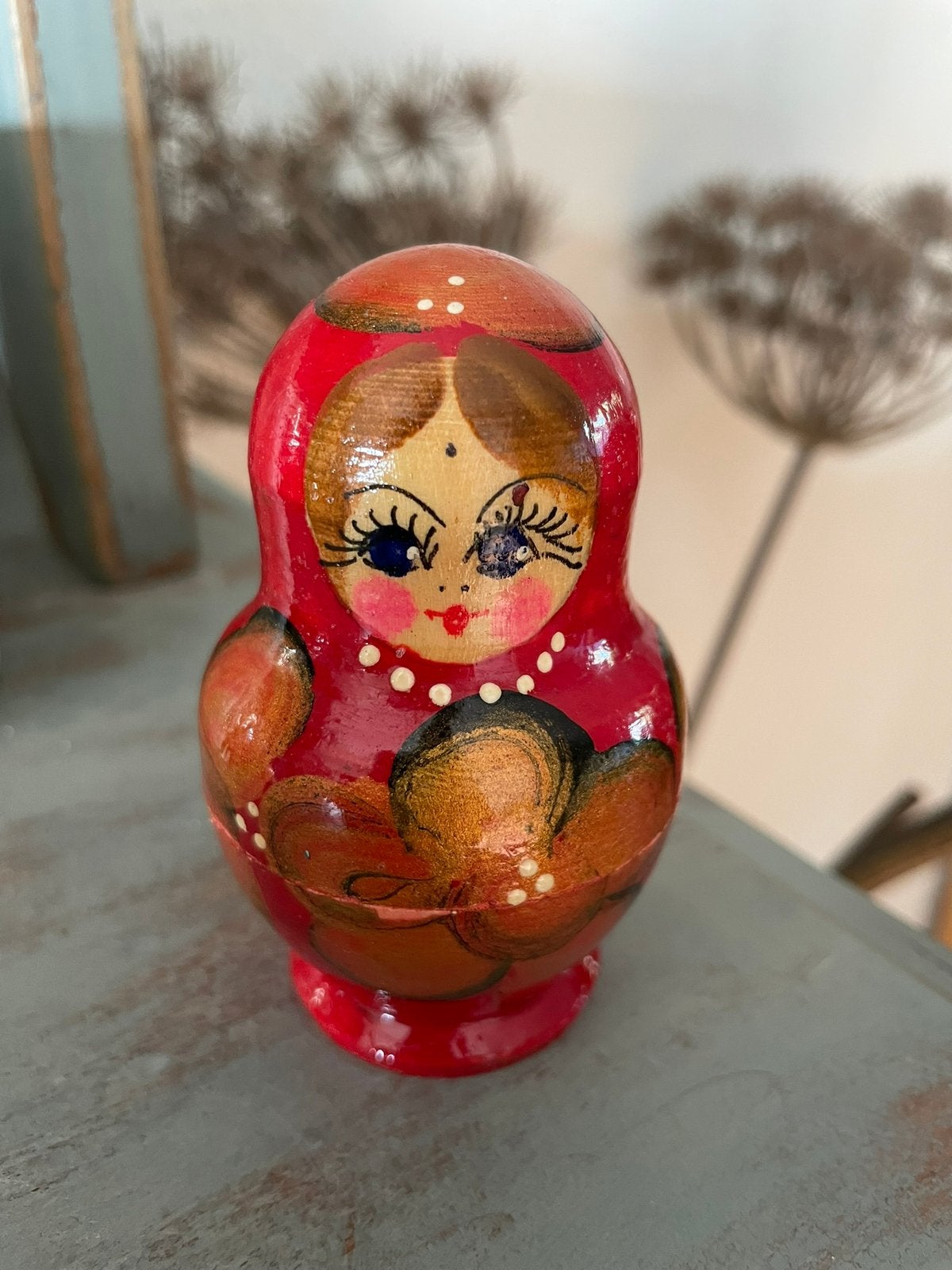 Matroesjka pop hout Rusland Baboesjka, Ophalen of Verzenden, Zo goed als nieuw