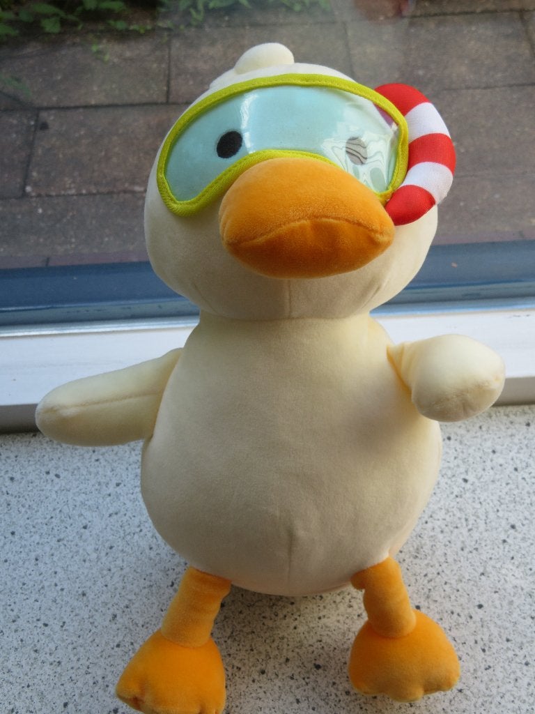 Eend Diving Duck merk Miniso met duikbril + snorkel, Overige karakters, Ophalen of Verzenden, Zo goed als nieuw, Wasbaar