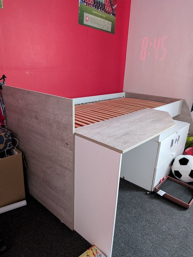 1 persoonsbed, Ophalen, 85 tot 100 cm, Zo goed als nieuw, Matras