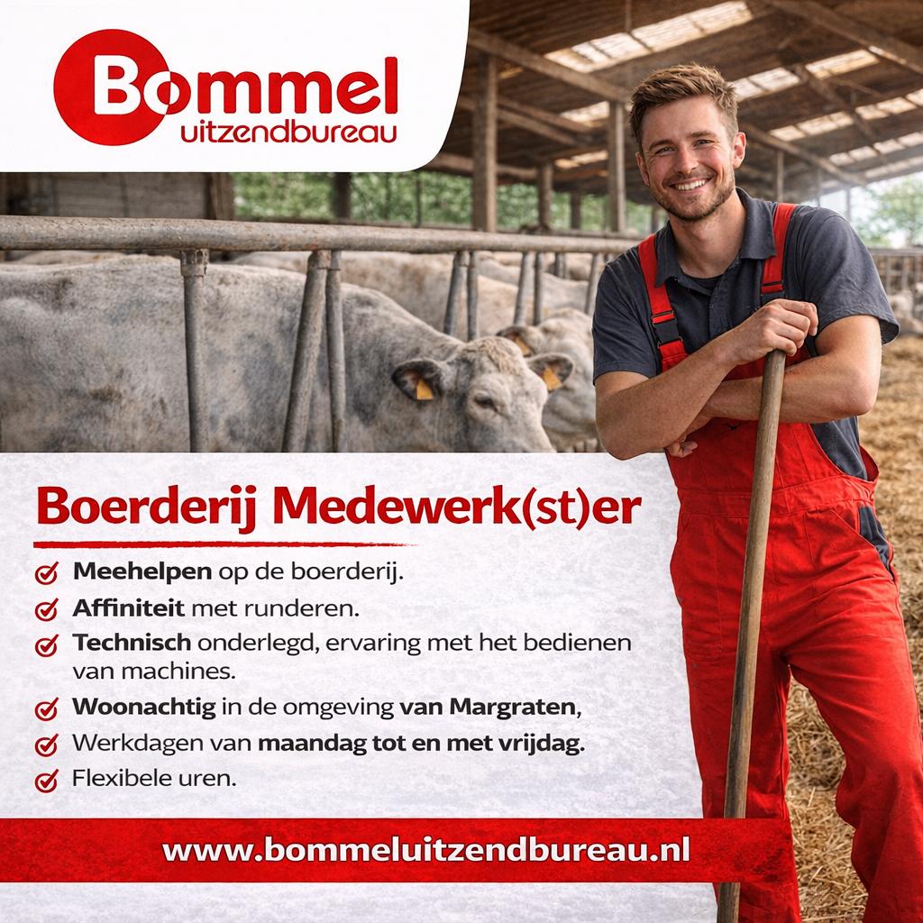 Boerderijmedewerker, 33 - 40 uur, LBO / VMBO, Starter, Vast contract