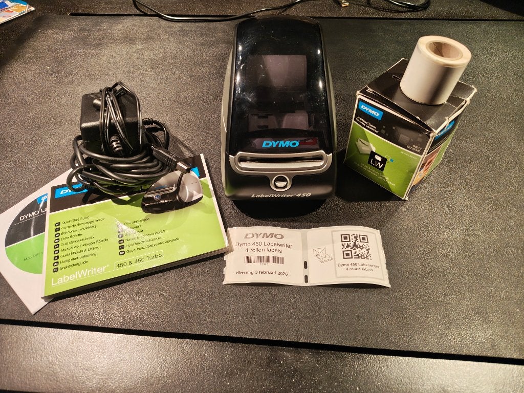 Dymo 450 set met 4 rollen, Dymo, Printer, Ophalen of Verzenden, Zo goed als nieuw