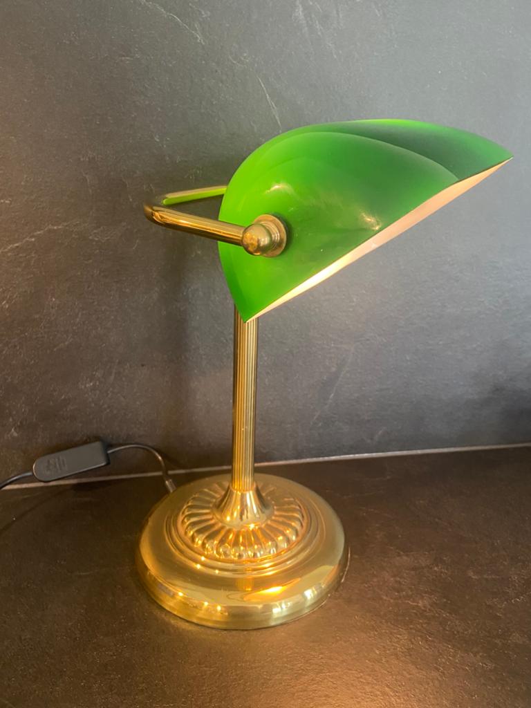 Vintage lamp notarislamp / bankierslanp / bureaulamp, Ophalen of Verzenden, Zo goed als nieuw, Glas, Minder dan 50 cm