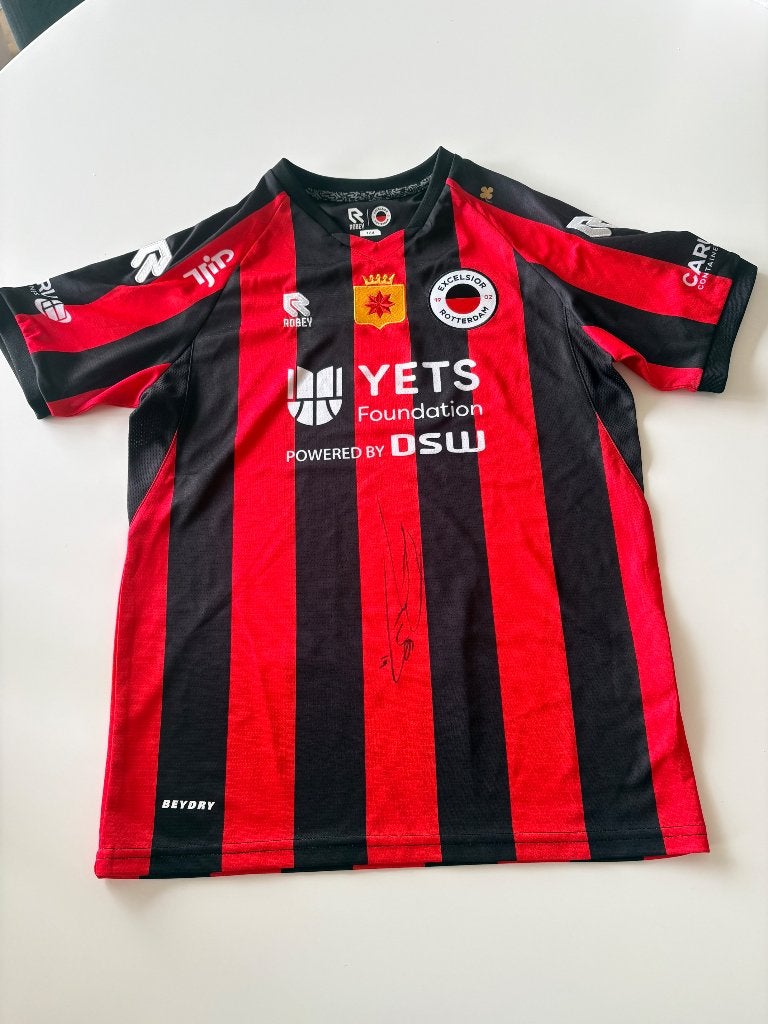 Excelsior Rotterdam Thuisshirt gesigneerd - maat 164, Verzamelen, Ophalen of Verzenden, Nieuw, Overige binnenlandse clubs, Shirt