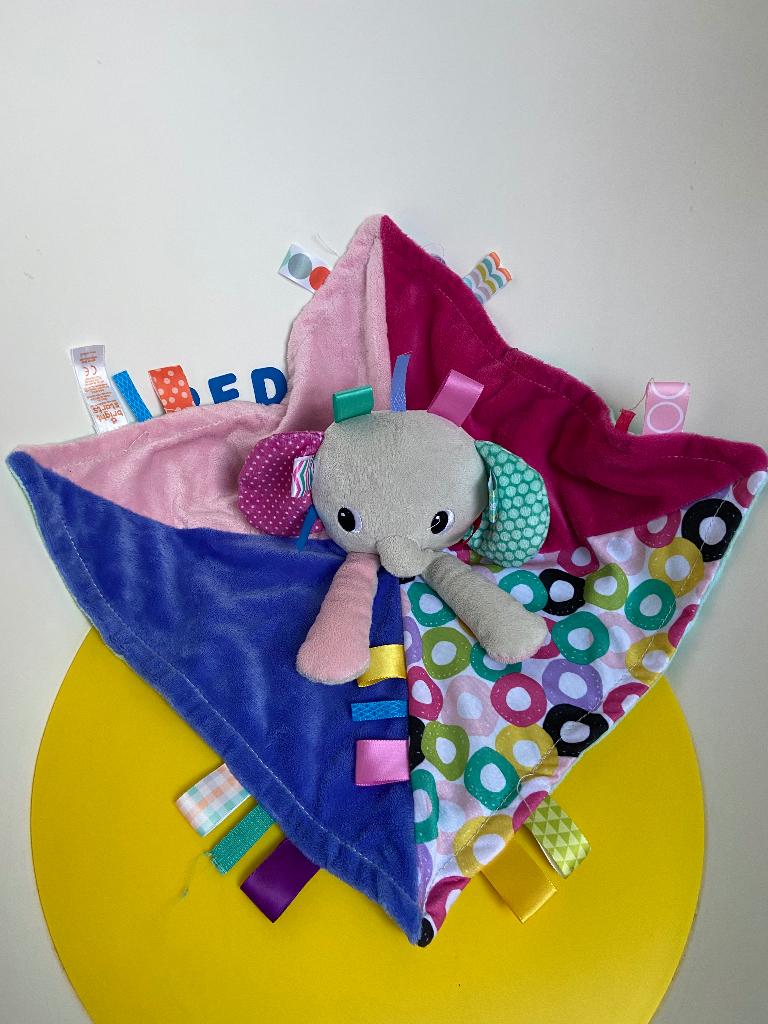 5804 Bright starts doekje labels olifant, Ophalen of Verzenden, Zo goed als nieuw, Olifant