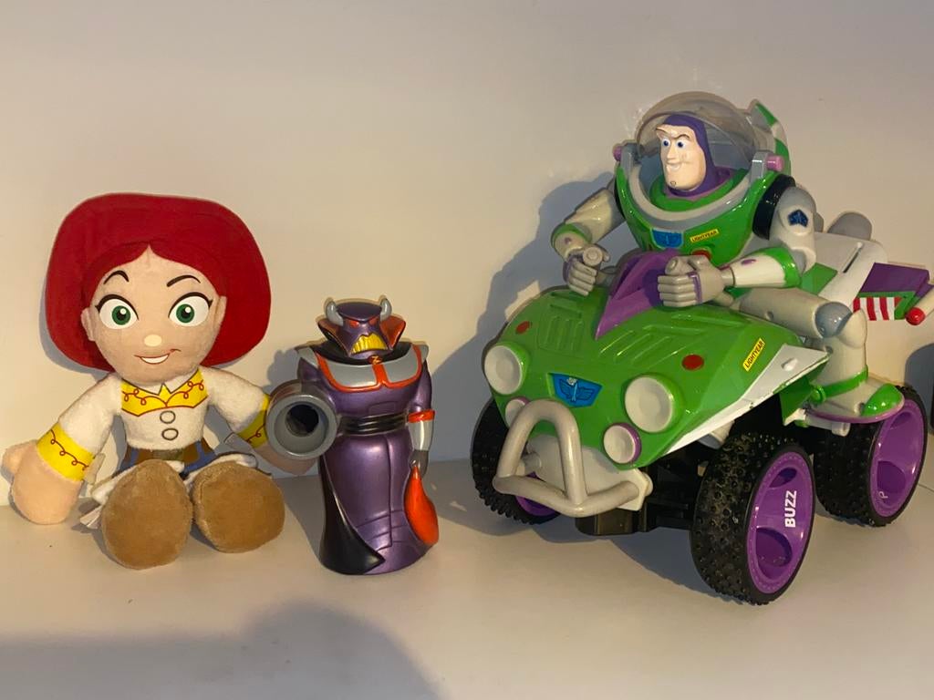Toy Story:Jessie, Buzz lightyear quad bike,Evil Emperor Zurg, Ophalen of Verzenden, Overige figuren, Gebruikt, Knuffel
