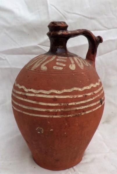 Antieke Hongaarse Terracotta Waterkruik (Korsó)  (56), Ophalen