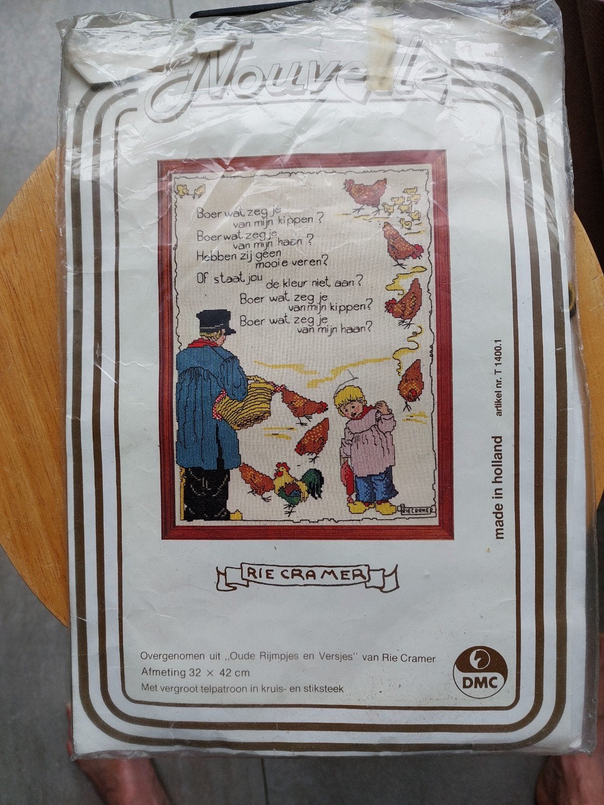 Borduurpakket boer en kippen, Ophalen of Verzenden, Zo goed als nieuw, Borduurpakket