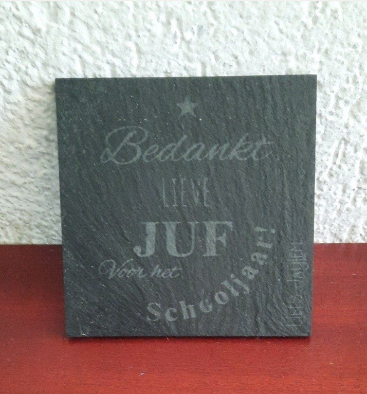 Leuke onderzetter met tekst 'Bedankt lieve juf', Ophalen of Verzenden