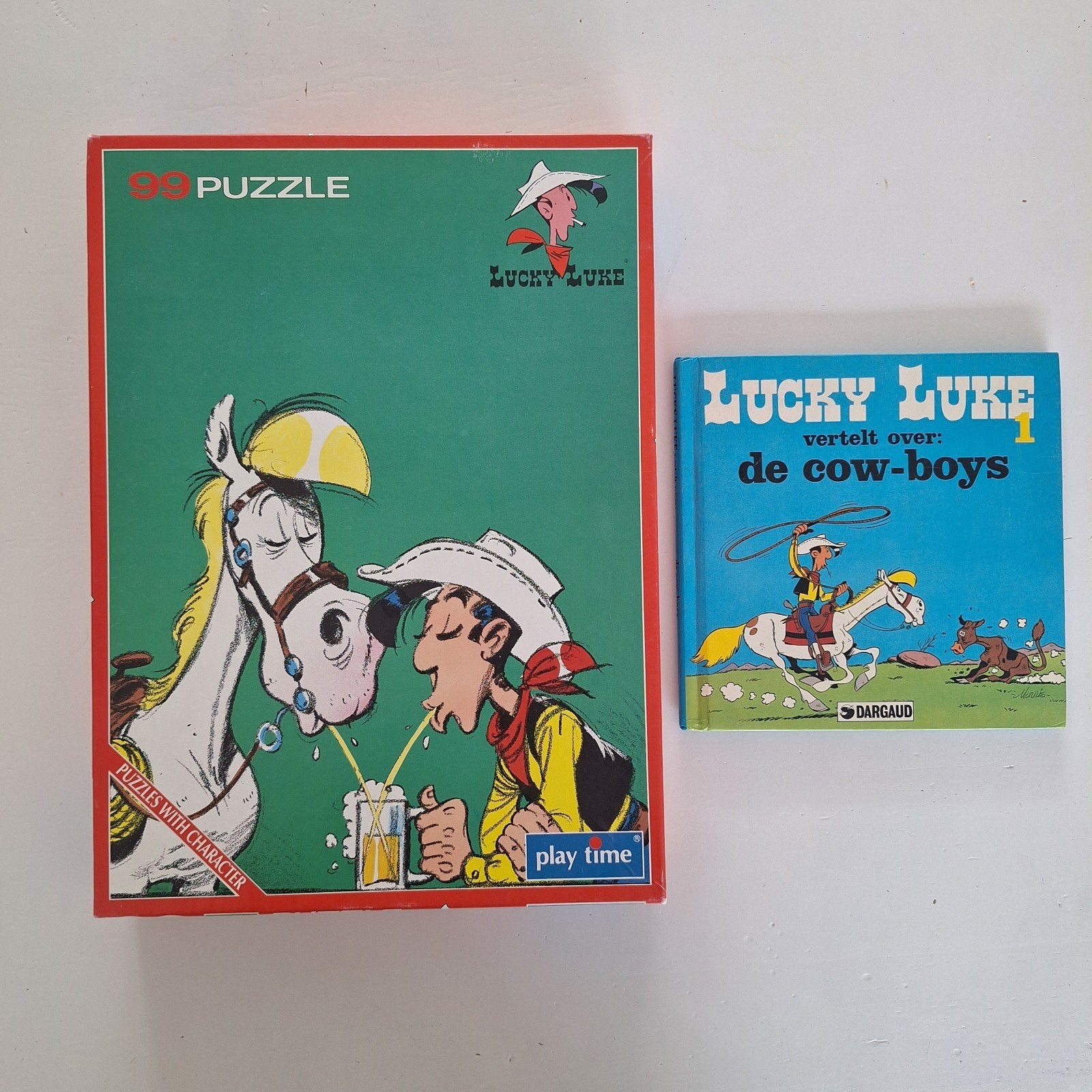Lucky Luke 99-delige puzzel en boekje - Vintage, Zo goed als nieuw, Info@dargaud.com, Dargaud, Dargaud Benelux-Brussel