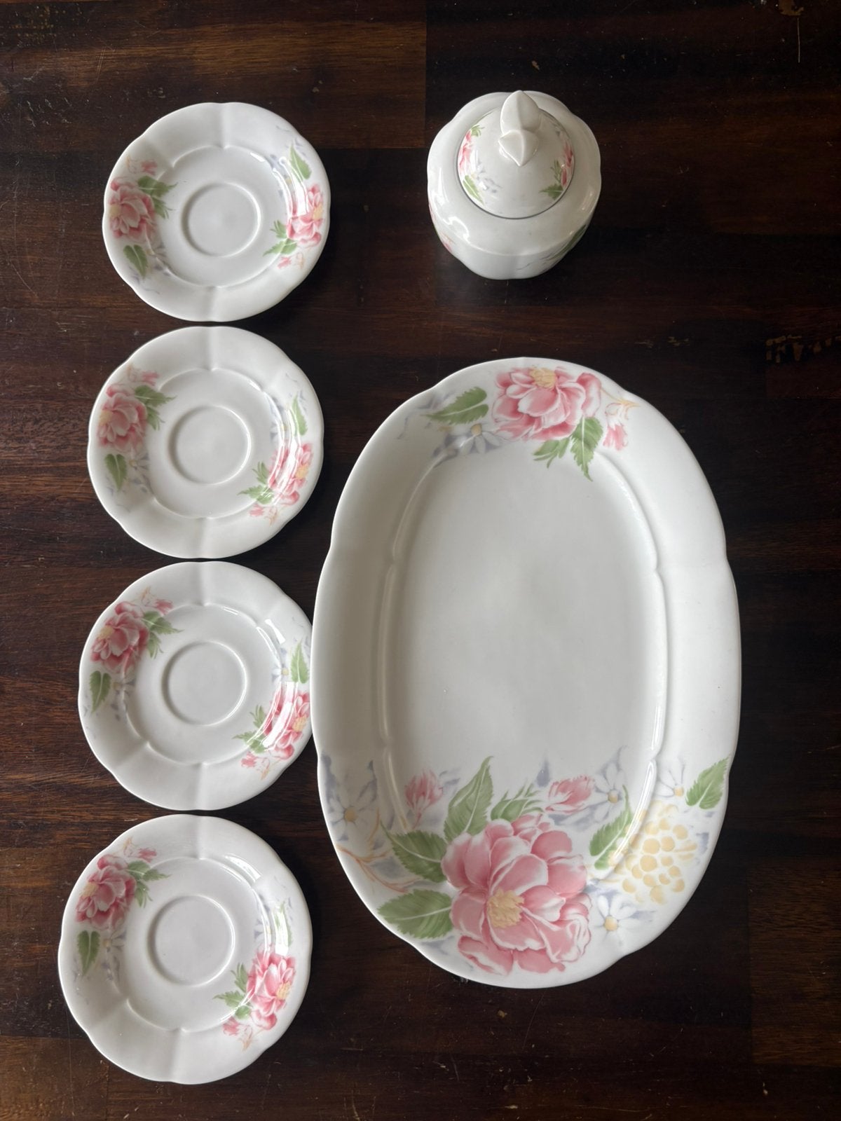 Servies van Mitterteich Bavaria schaal bordjes en suikerpot, Antiek en Kunst, Antiek | Servies los, Ophalen of Verzenden