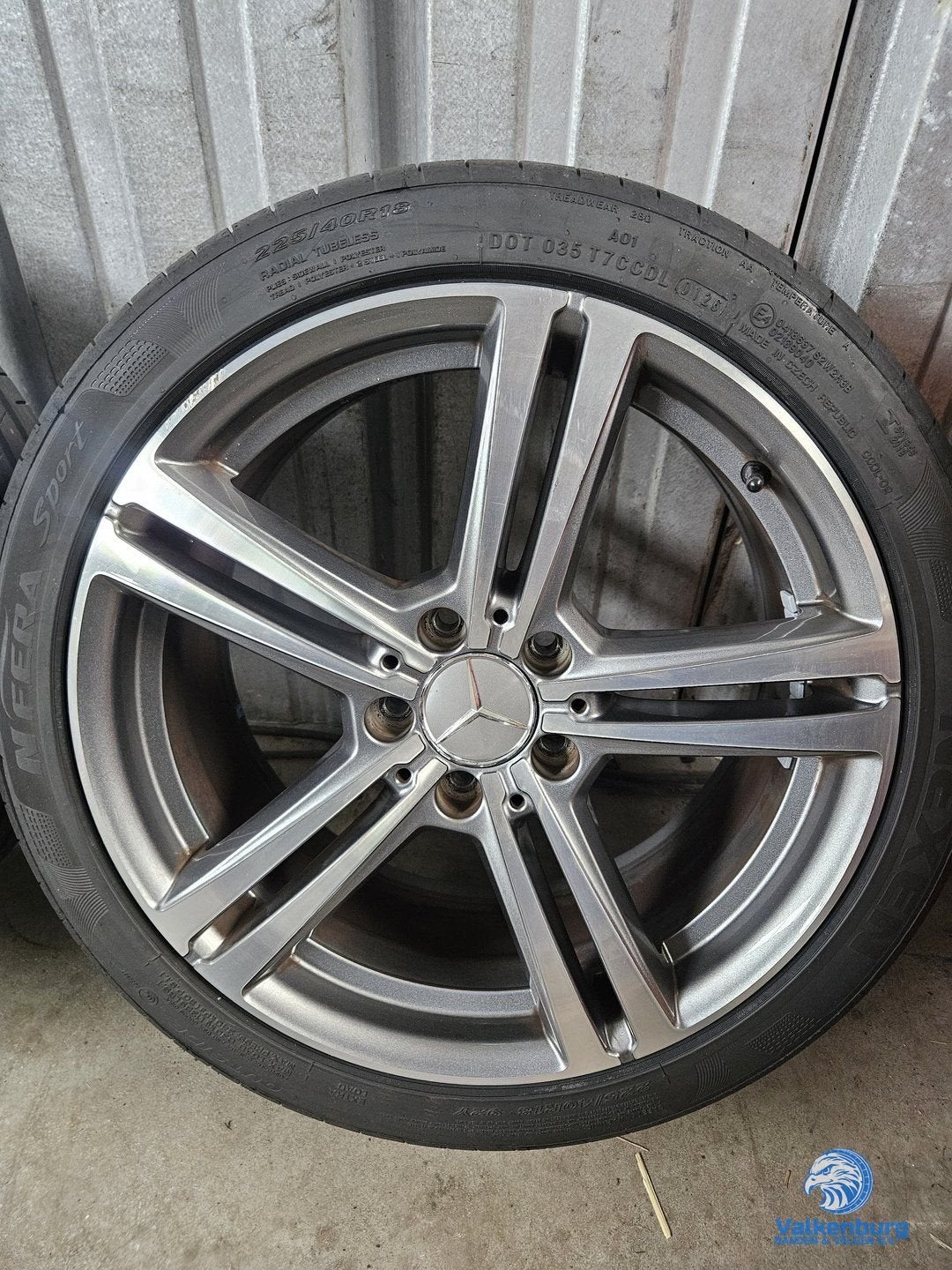 7mm! Originele Mercedes 18 inch velgen 5x112 zomerbanden 225, 18 inch, Gebruikt, -, -