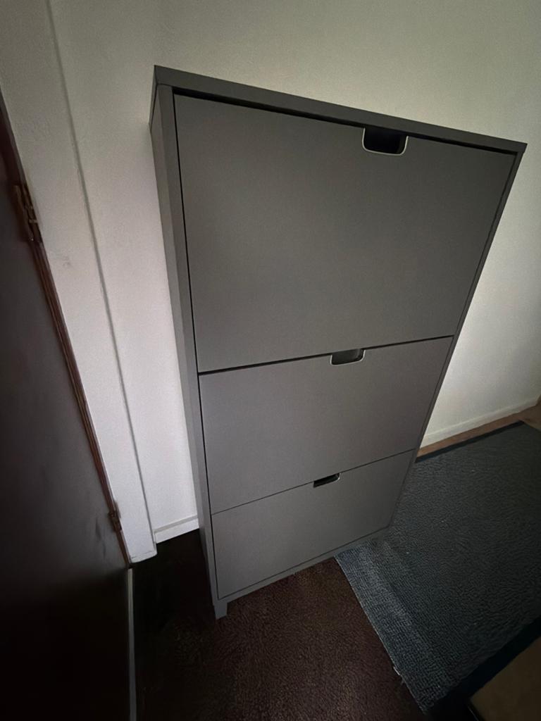 Schoenenkast met 3 vakken - Grijs, Huis en Inrichting, Kasten | Schoenenkasten, Ophalen of Verzenden, Gebruikt