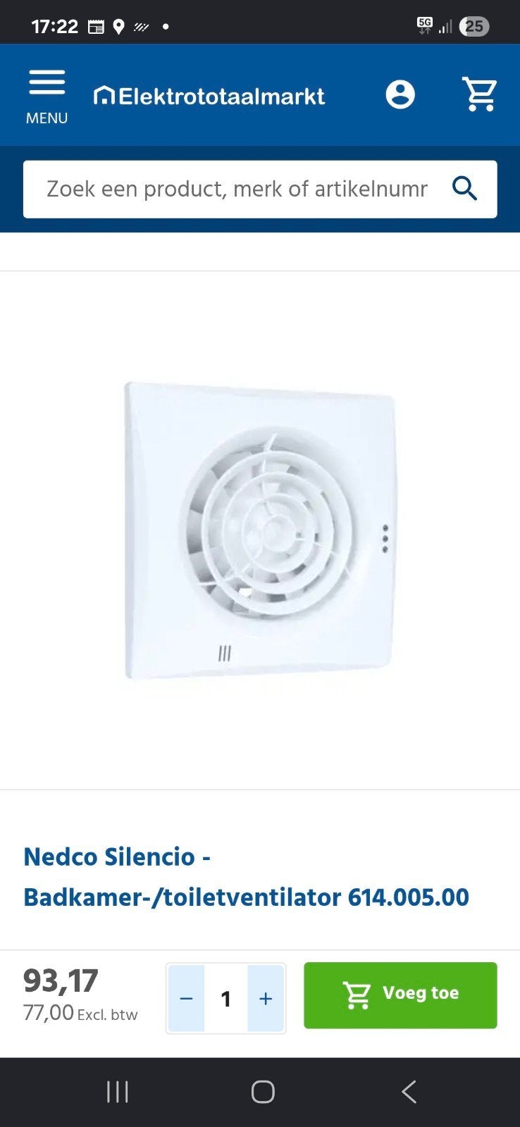 muur/plafondventilator, Ophalen of Verzenden, Nieuw, Ventilator en Afzuiger