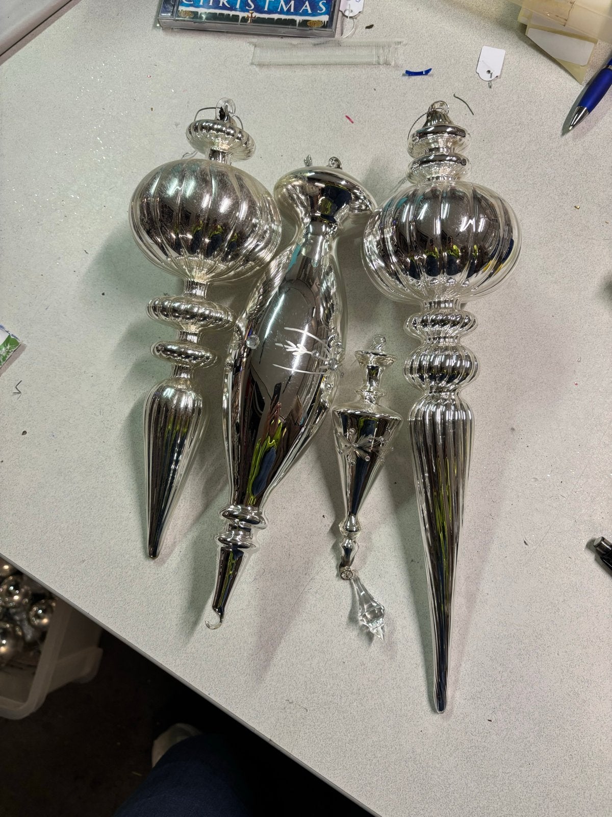 4 vintage xl zilveren  ornamenten, Diversen, Ophalen of Verzenden
