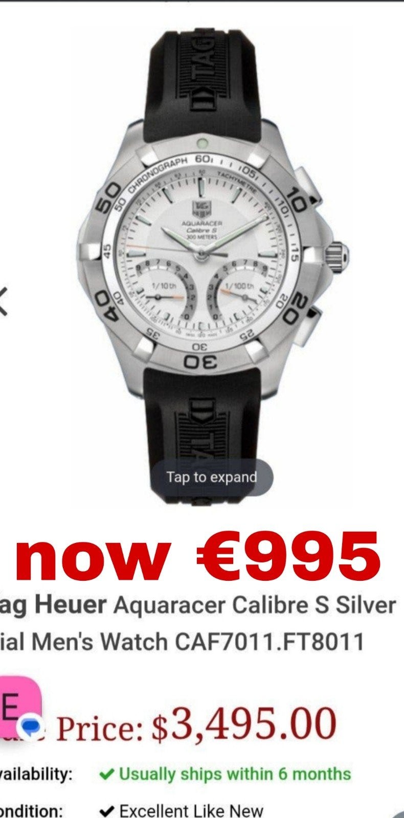 TAG Heuer Aquaracer Calibre S Herenhorloge CAF7011.FT8011, Sieraden, Tassen en Uiterlijk, Horloges | Heren, Ophalen of Verzenden