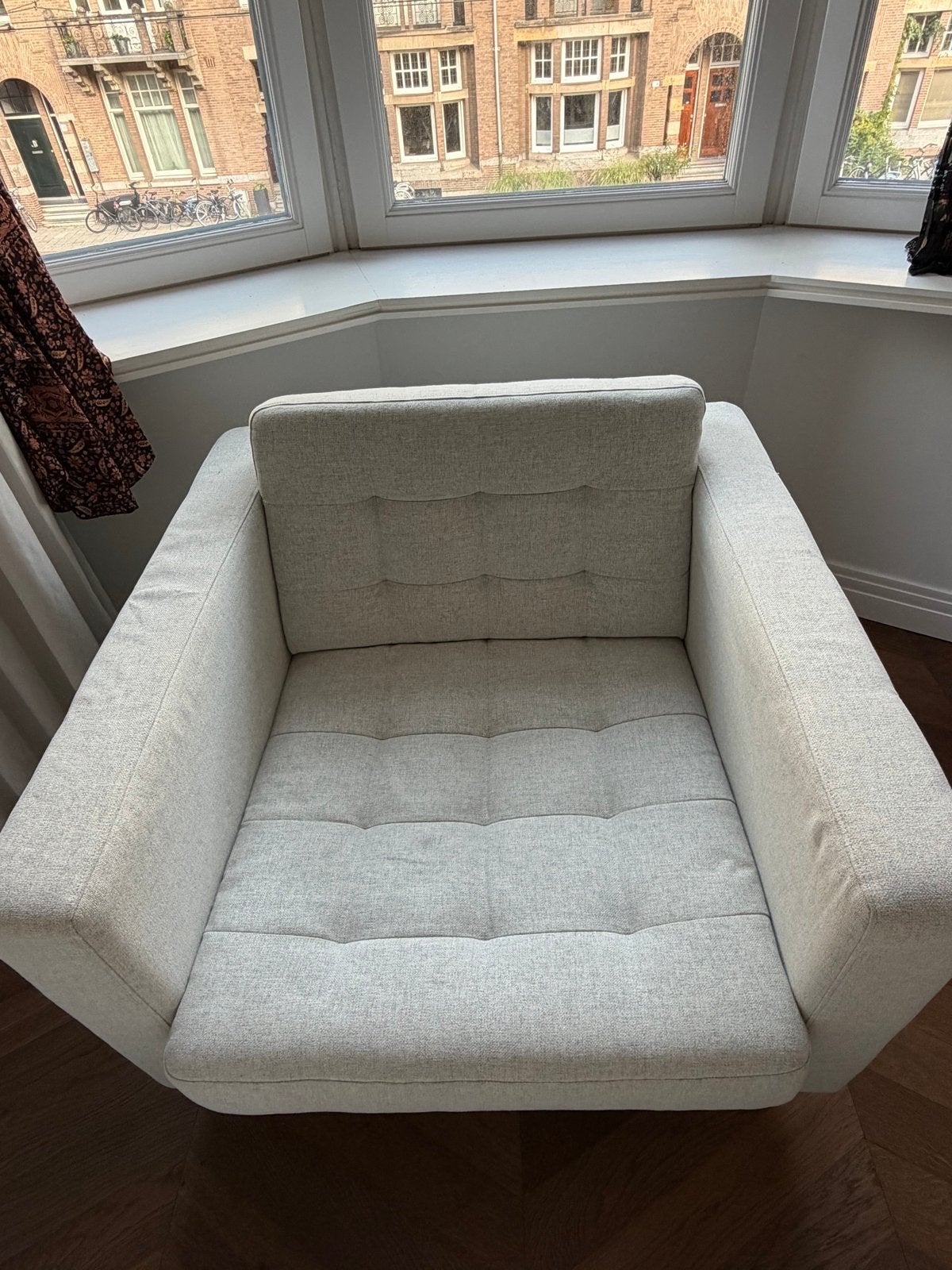 IKEA Landskrona Fauteuil Gunnared beige, z.g.a.n., Ophalen, Zo goed als nieuw, Hout, 75 tot 100 cm