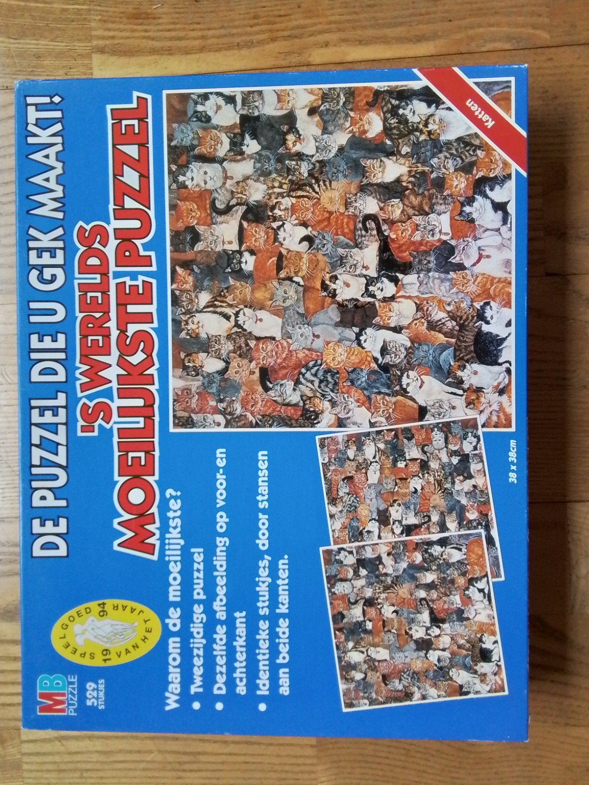 puzzel met katten (moeilijk!) 529 stukjes, Ophalen, 500 t/m 1500 stukjes, Zo goed als nieuw, Legpuzzel