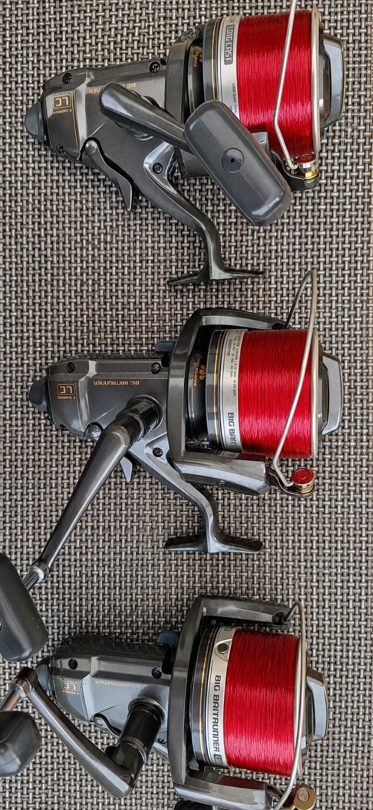 3 x Shimano Big Baitrunner LC in absolute nieuwstaat!, Watersport en Boten, Ophalen, Zo goed als nieuw, Molen