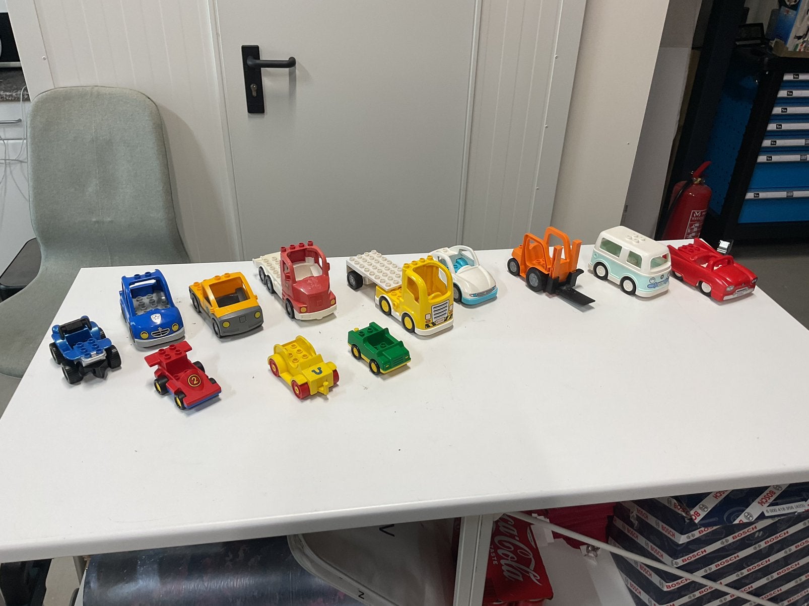 Lego Duplo 12 auto’s heftruck busje allemaal in 1 koop, Ophalen, Zo goed als nieuw, Duplo
