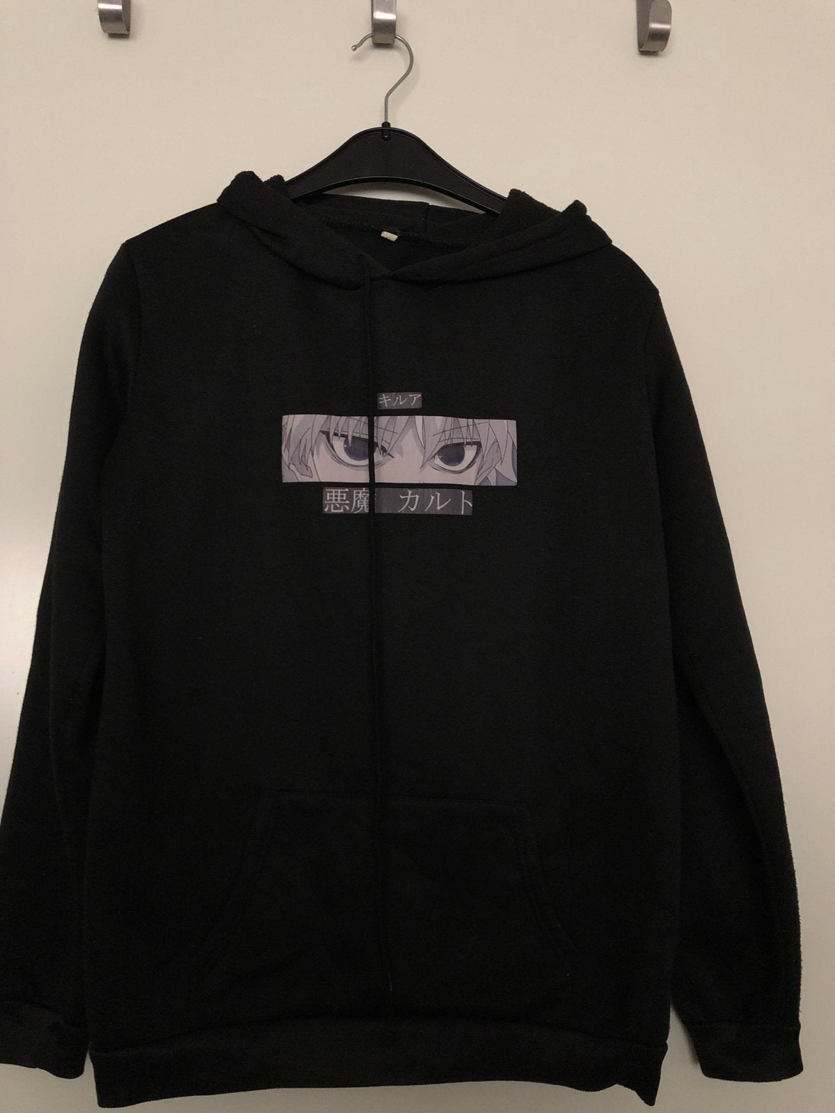 Zwarte hoodie met anime print - Killua Zoldyck, Ophalen of Verzenden, Gedragen, Maat 48/50 (M), Zwart