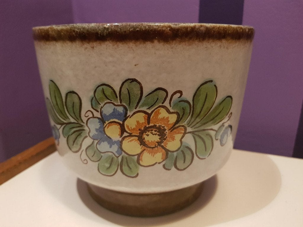 retro vintage 70s Strehla GDR bloempot plantenpot bloem pot, Tuin en Terras, Bloempotten, Ophalen, Rond, Binnen, Zo goed als nieuw