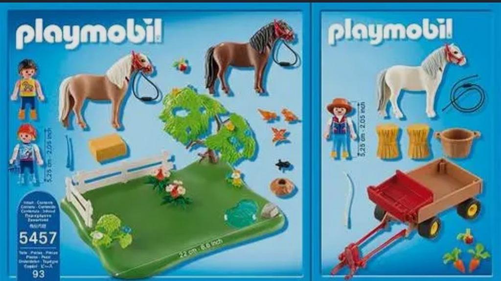 Playmobil 5457 Paardenweide met paarden en figuren, Ophalen of Verzenden, Gebruikt