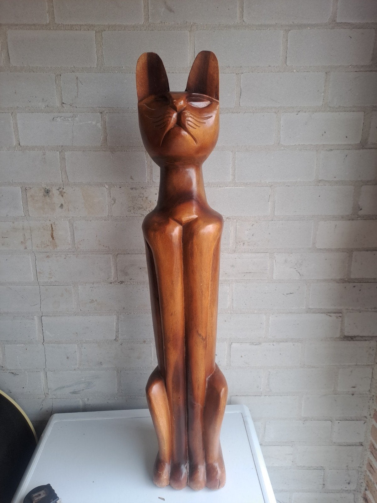 groot katten beeld 93 cm hoog, Verzamelen, Beelden en Beeldjes, Ophalen, Gebruikt, Dier