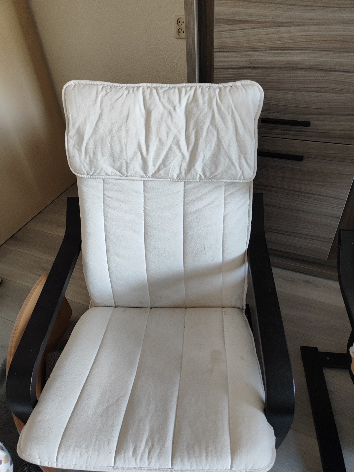 Ikea Poang, 2 stoelen incl. voetenbankje Beige, Ophalen, Gebruikt, Twee, Wit
