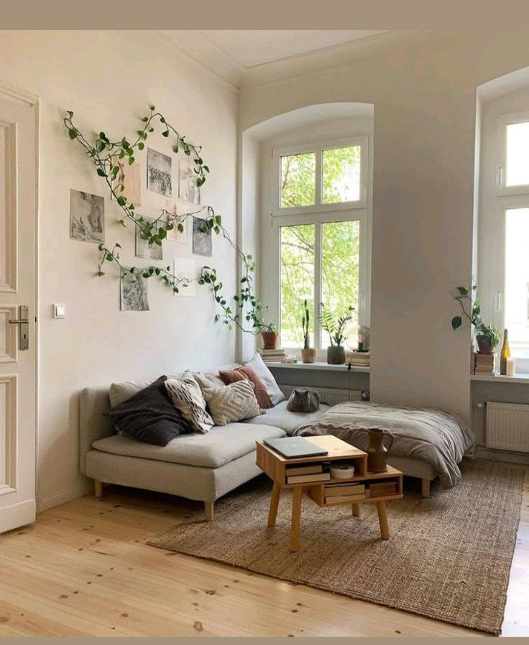 Soderhamn Bank met Hocker,  beige hoezen, Driepersoons, 75 tot 100 cm, Ophalen of Verzenden, Zo goed als nieuw