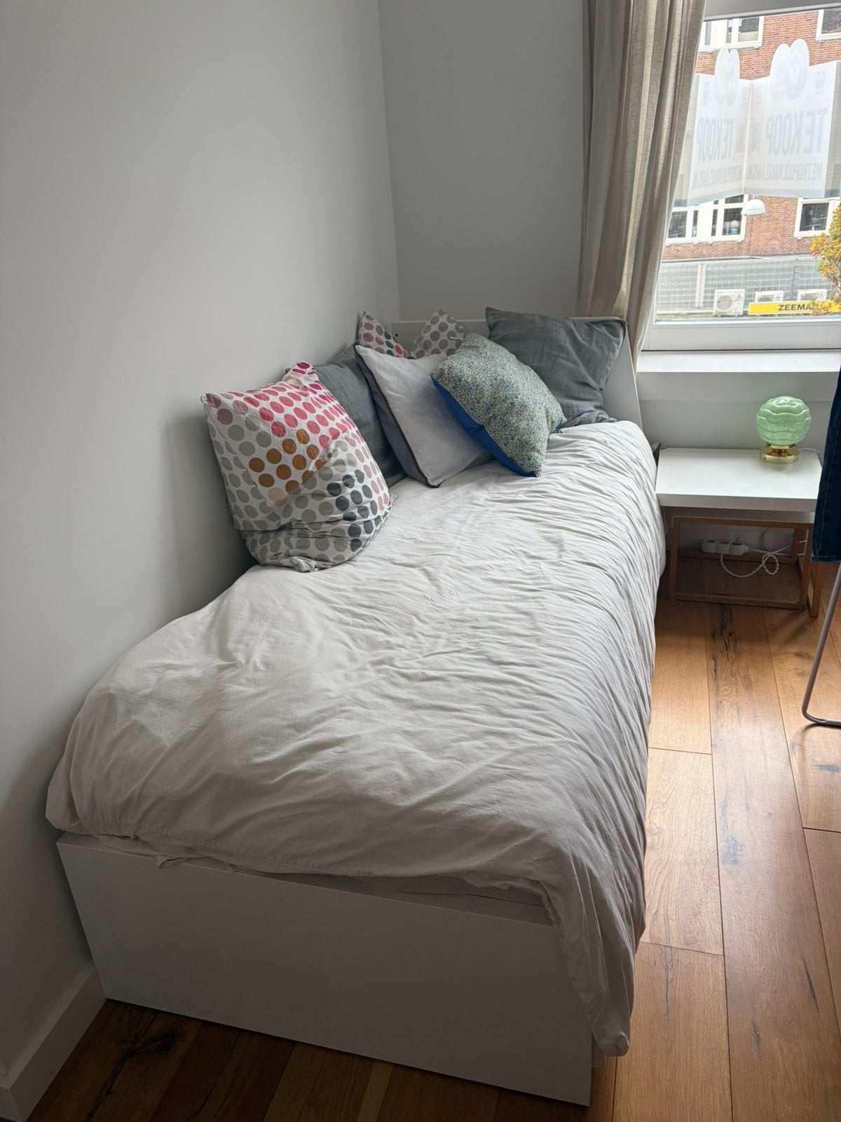 IKEA flekke - 2 seater bench bed + 2 matress AGOTNES, Ophalen, 90 cm, Wit, Tweepersoons