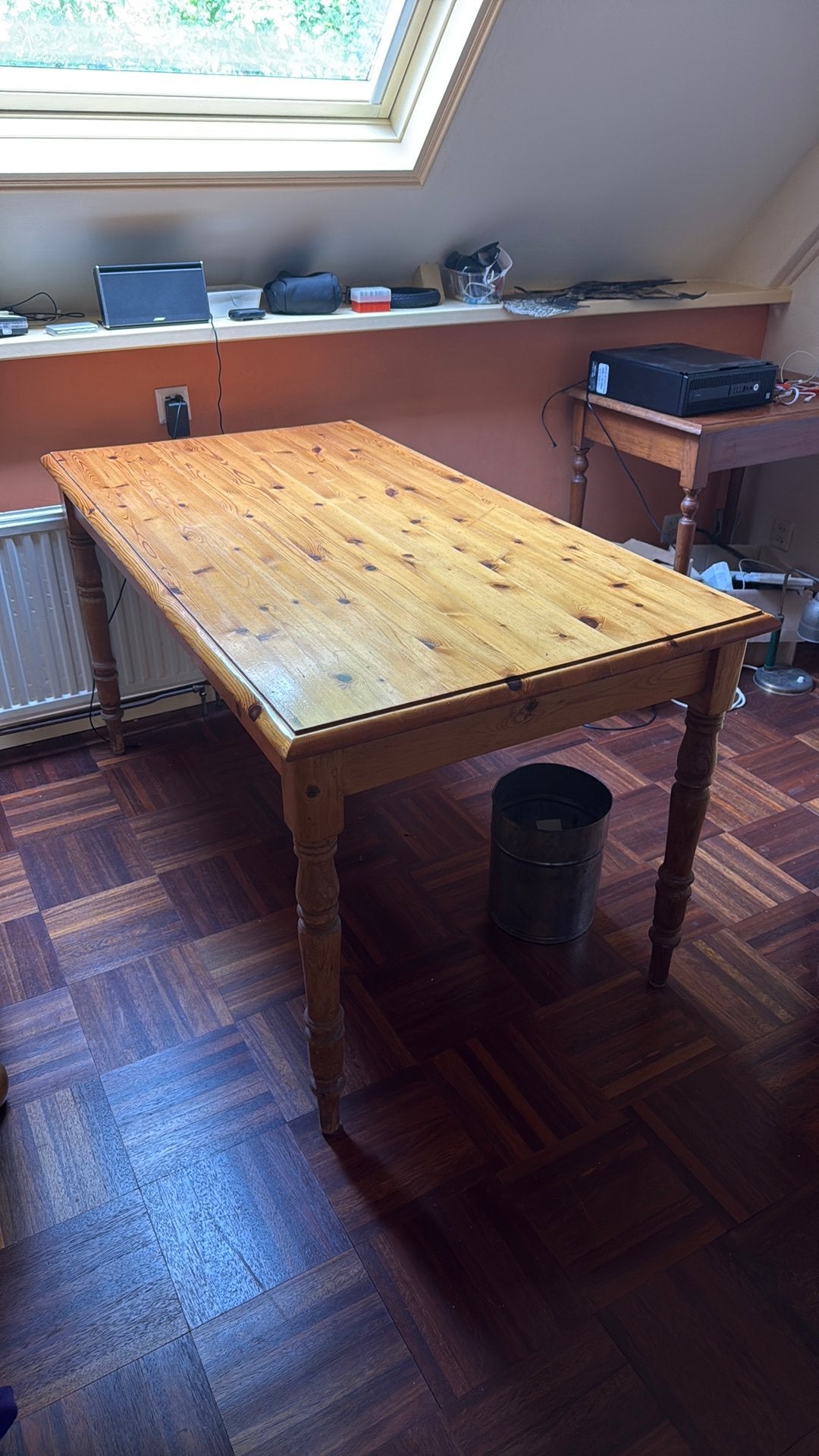 Grenen tafel eettafel, Ophalen
