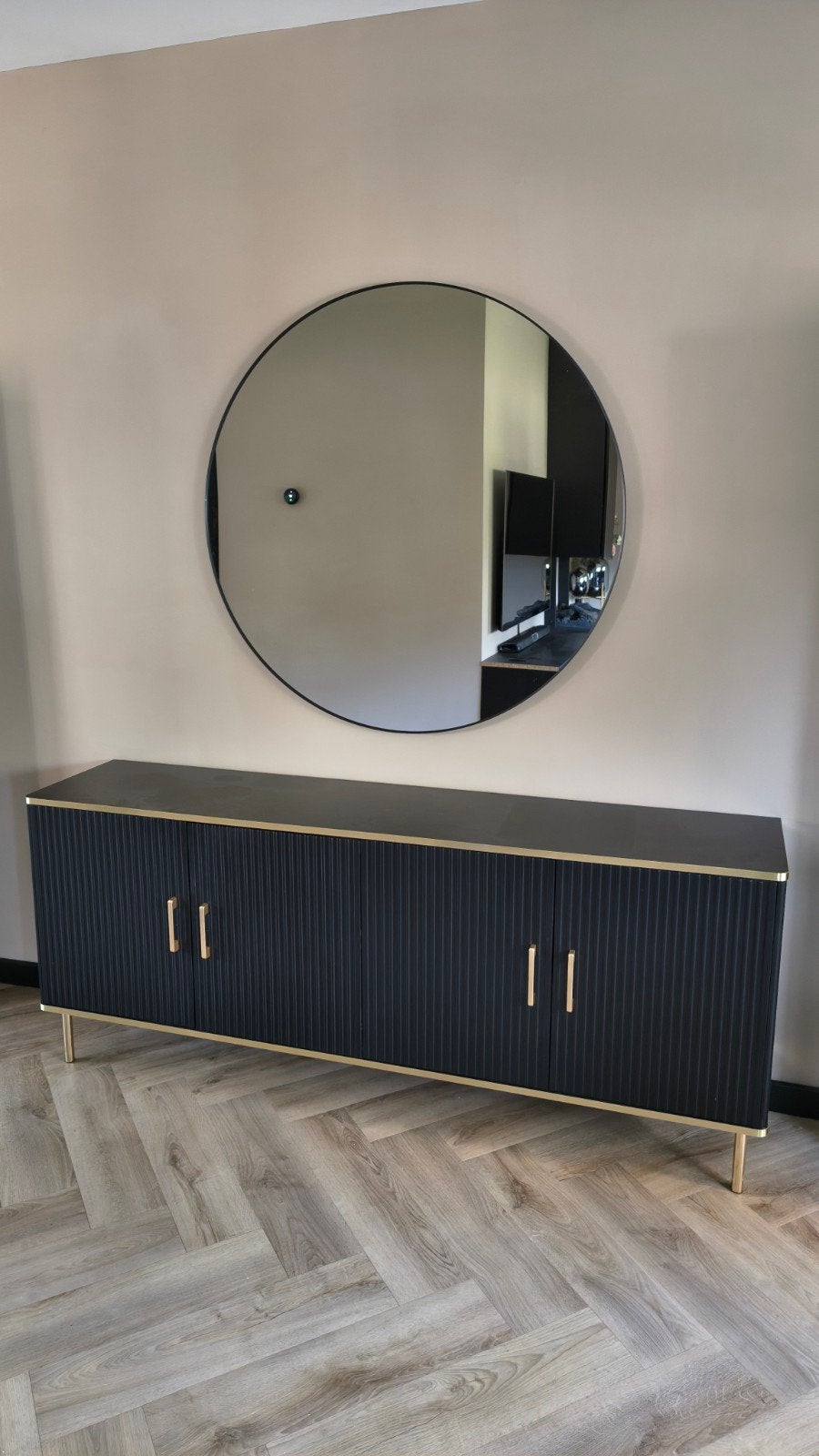 Dressoir Zwart/goud, Ophalen, Zo goed als nieuw, 25 tot 50 cm