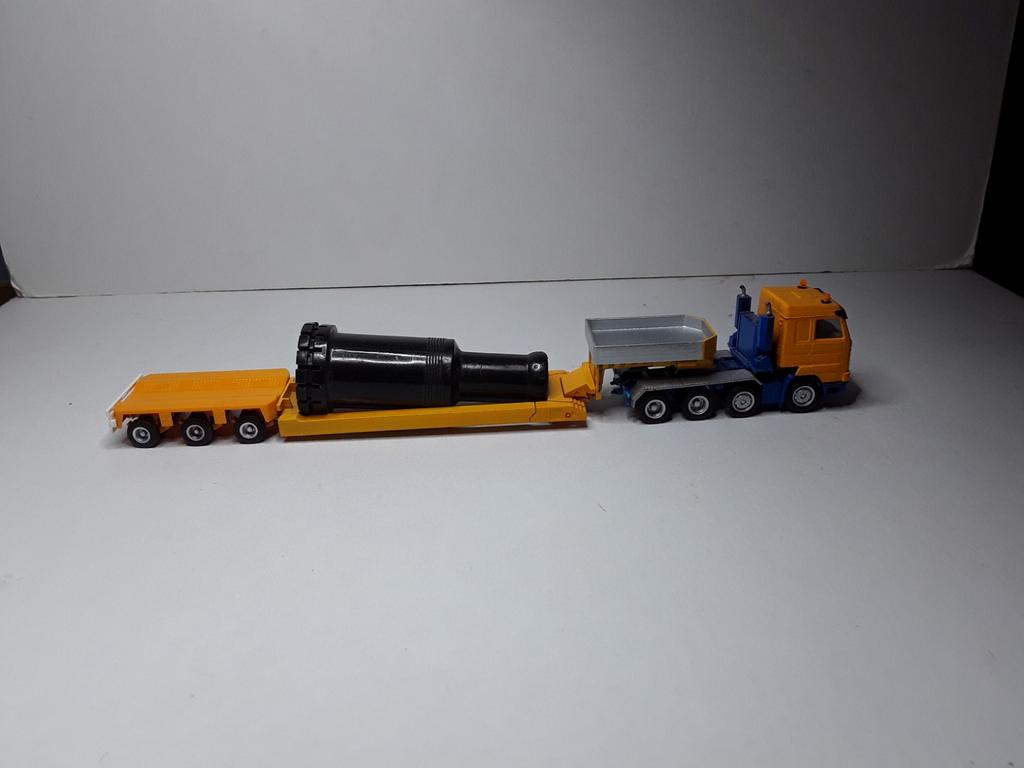 HERPA Scania Streamline cabine met Goldhofer dieplader, Hobby en Vrije tijd, Modelauto's | 1:87, Ophalen of Verzenden, Zo goed als nieuw