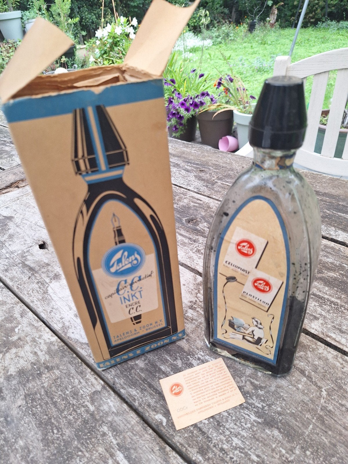 vintage inktfles Talens, Ophalen of Verzenden, Gebruikt